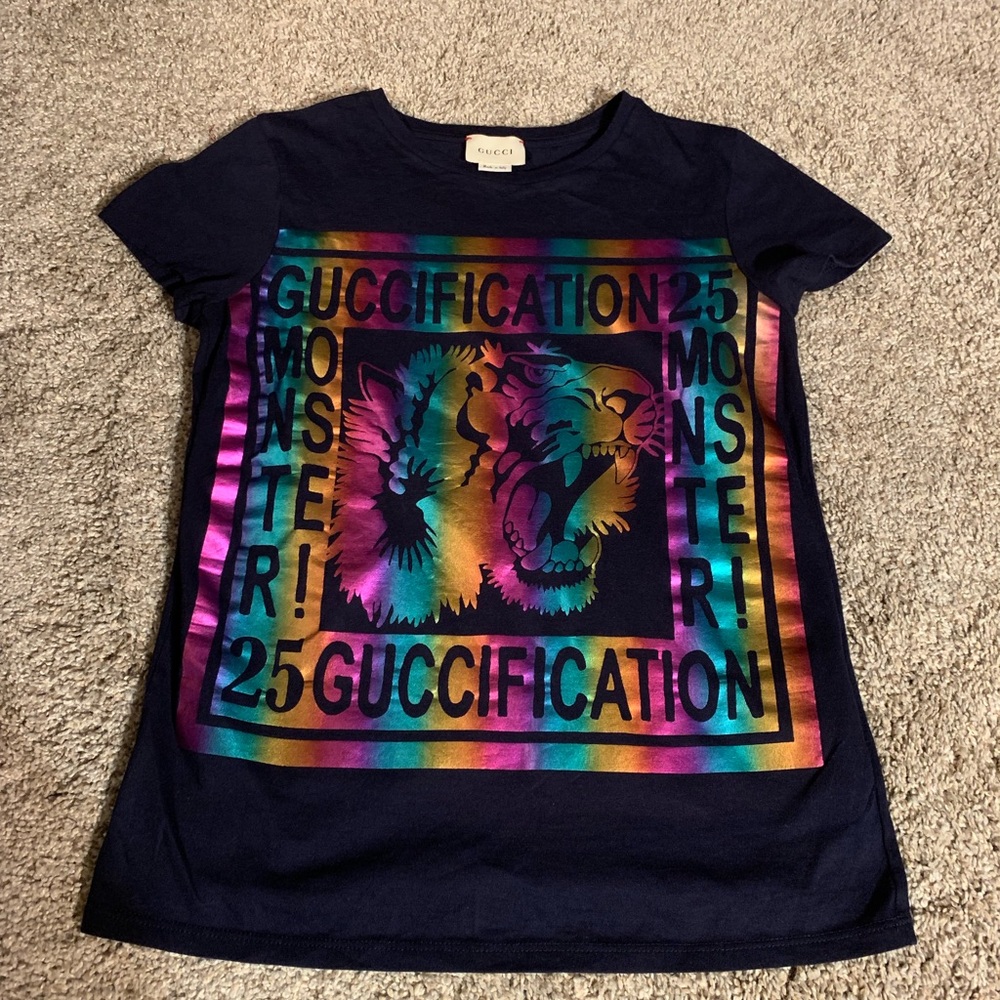 Authentic Gucci T-shirt Navy - Girls - NEVER WORN